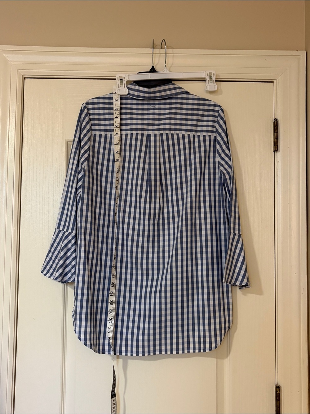 Tyler Boe Blue and White Gingham Tunic Blouse - Picture 9 of 11